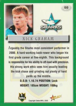 2000 Select #88 Nick Graham Back